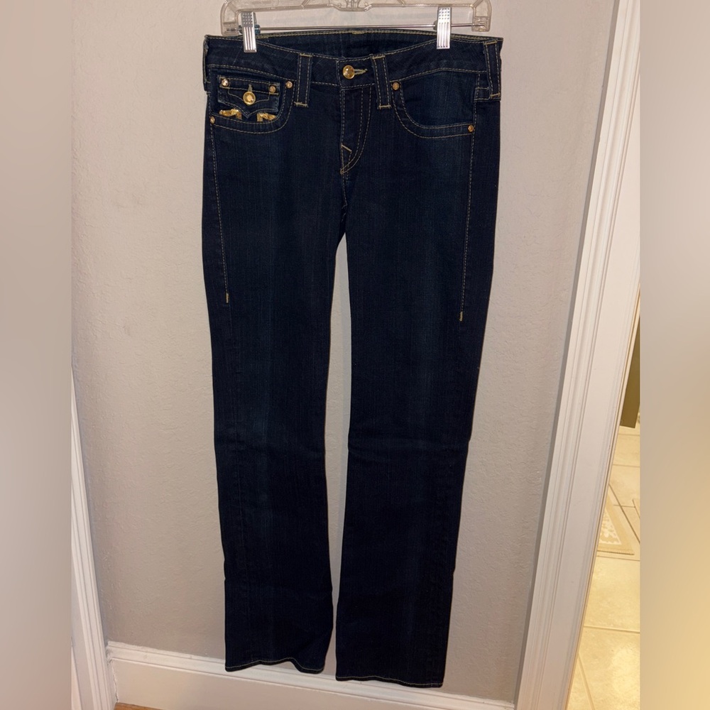 True Religion Size 30 Dark Blue Straight Leg Jeans